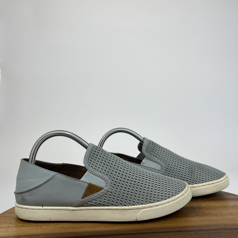 Womens Olukai Pehuea Mesh Gray Casual Comfort Slip On Sneakers Shoes‎ Size 9 M